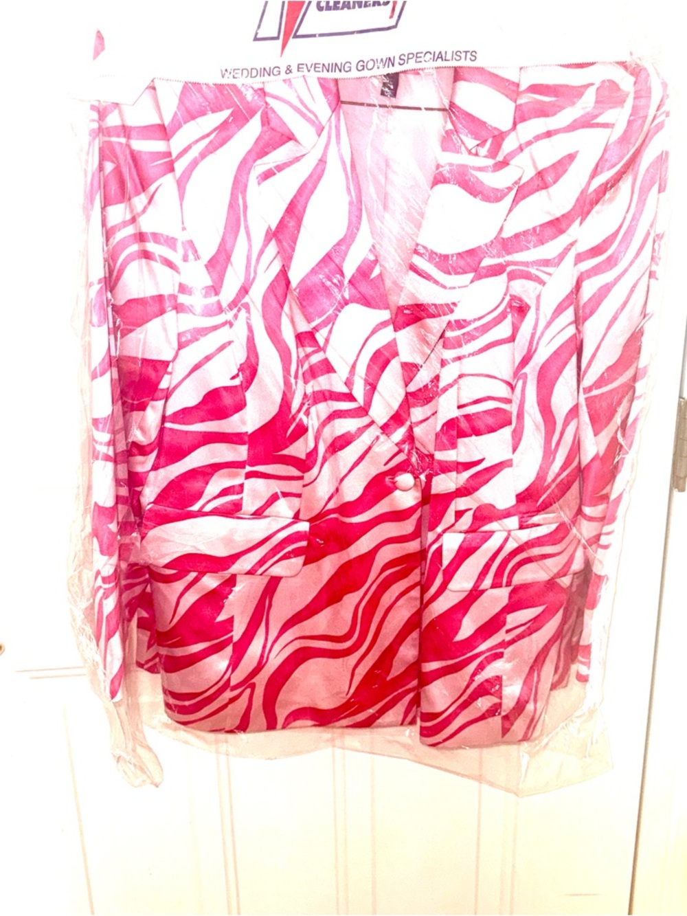 Eloquii Pink Tiger Crush Satin Blazer Pants Suit Set - 18 - EUC - DRY CLEANED - Picture 9 of 9